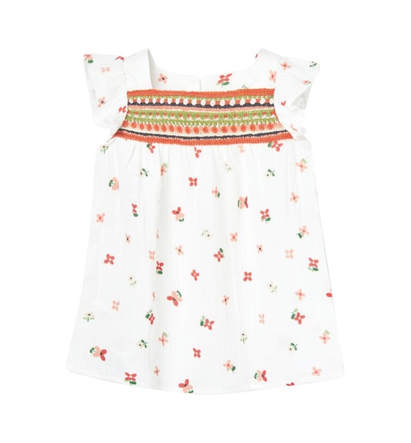 Musselin-Kleid Flügelarm Blumen