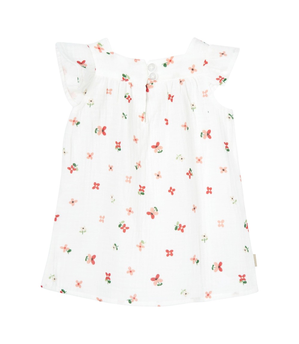 Musselin-Kleid Flügelarm Blumen