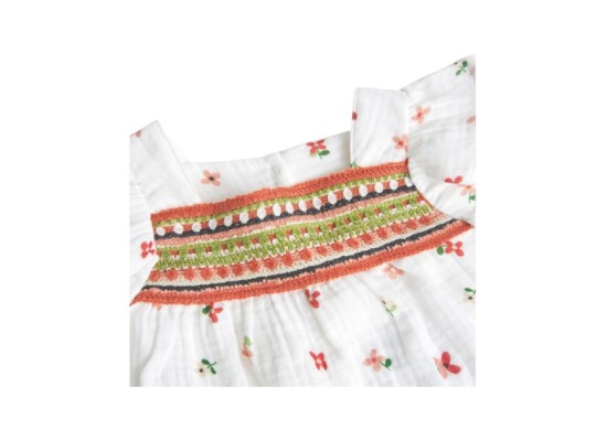 Musselin-Kleid Flügelarm Blumen