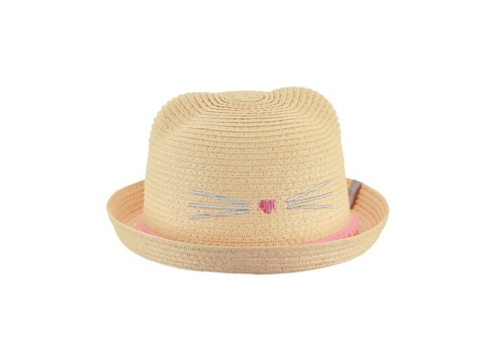 Strohhut mit UV-Schutz Katze