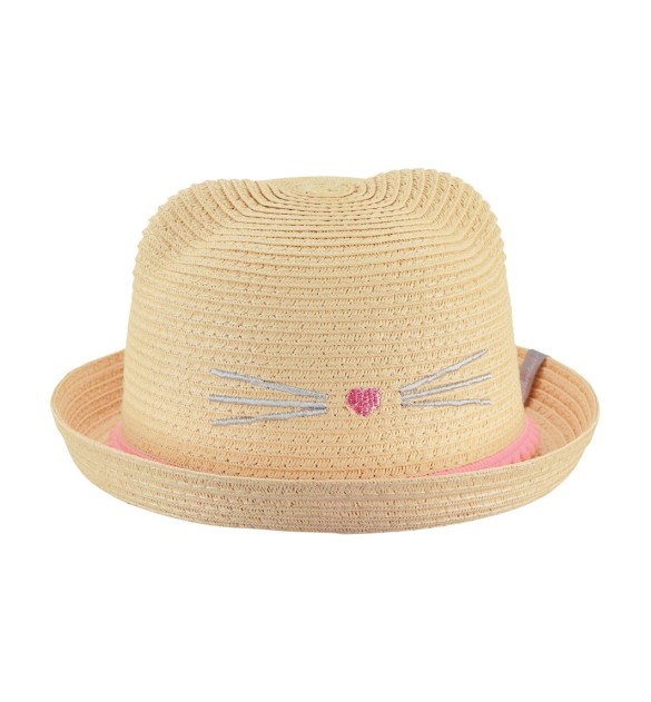 Strohhut mit UV-Schutz Katze