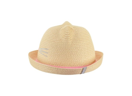 Strohhut mit UV-Schutz Katze