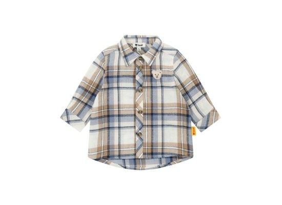 Flanell-Hemd langarm Karo Bär