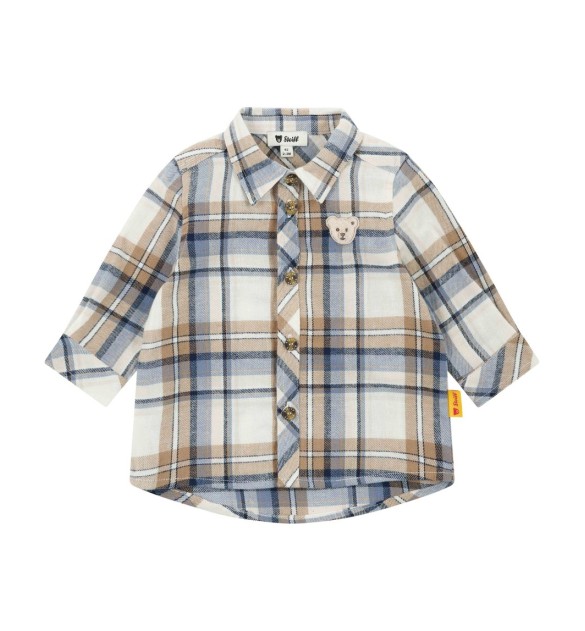 Flanell-Hemd langarm Karo Bär