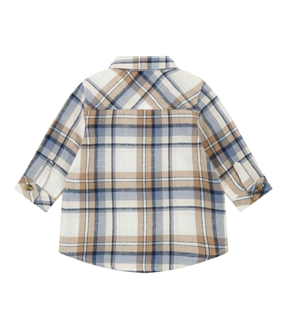 Flanell-Hemd langarm Karo Bär