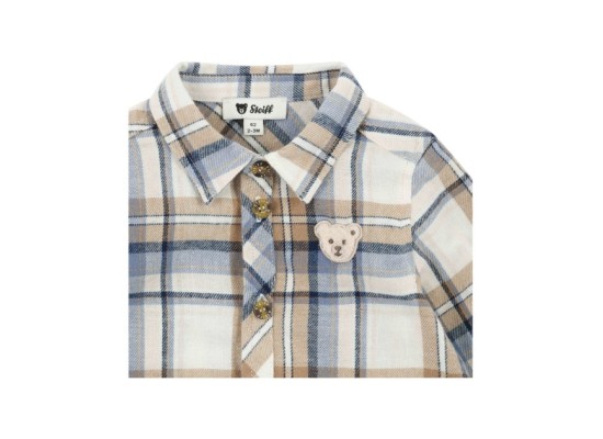 Flanell-Hemd langarm Karo Bär