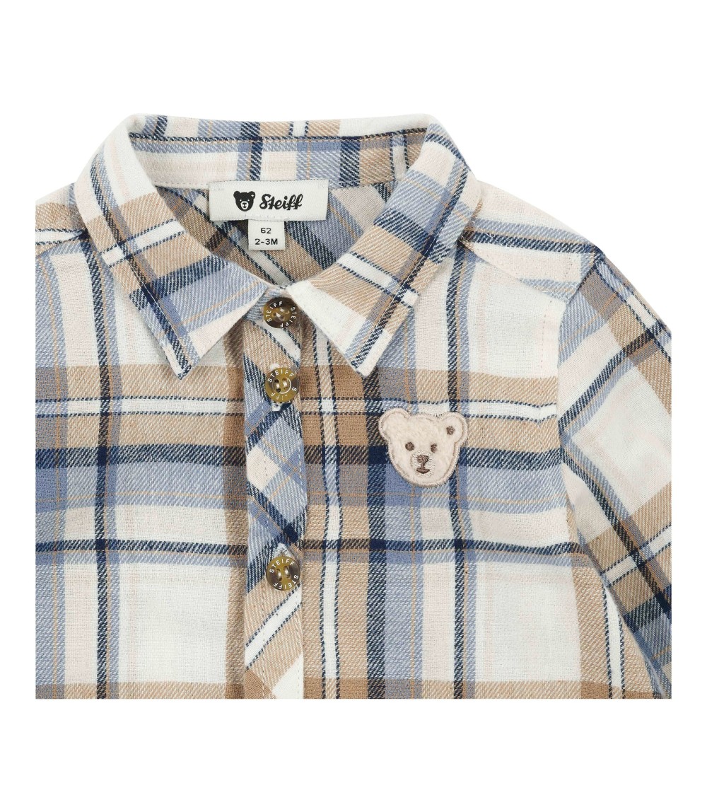 Flanell-Hemd langarm Karo Bär