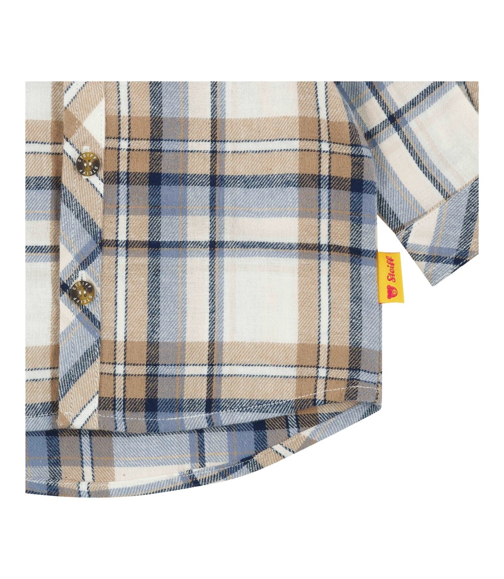 Flanell-Hemd langarm Karo Bär