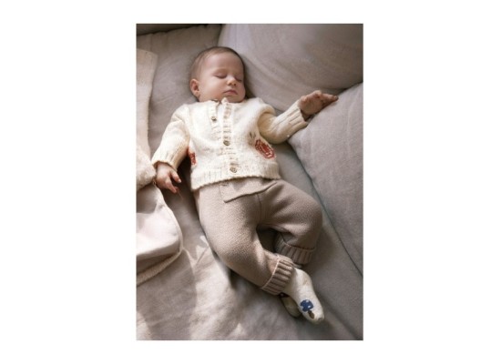 3-tlg. Set Strickjacke, Shirt langarm und Strickhose Schnecke