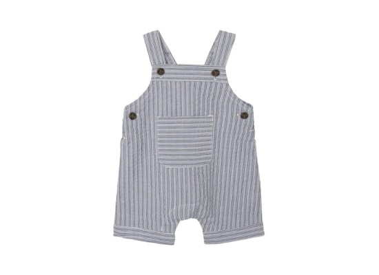 Seersucker-Latzhose kurz Ringel