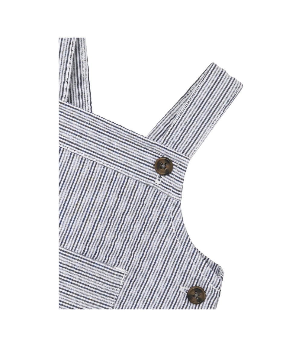 Seersucker-Latzhose kurz Ringel