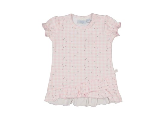 Kleid kurzarm Rüsche Karo