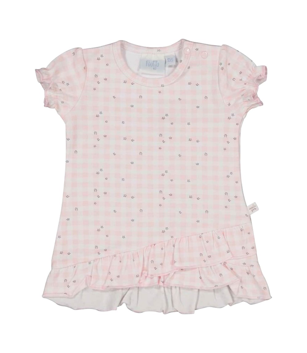 Kleid kurzarm Rüsche Karo