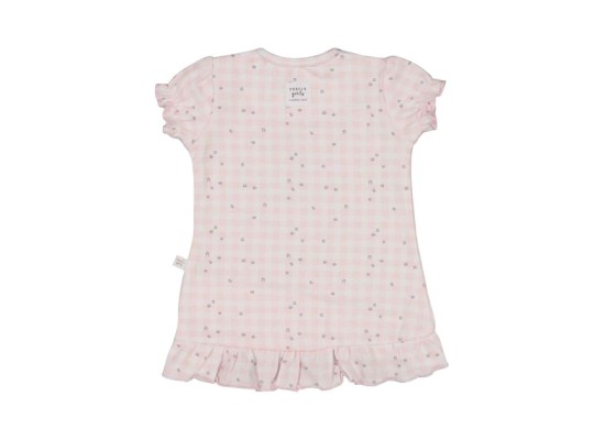 Kleid kurzarm Rüsche Karo