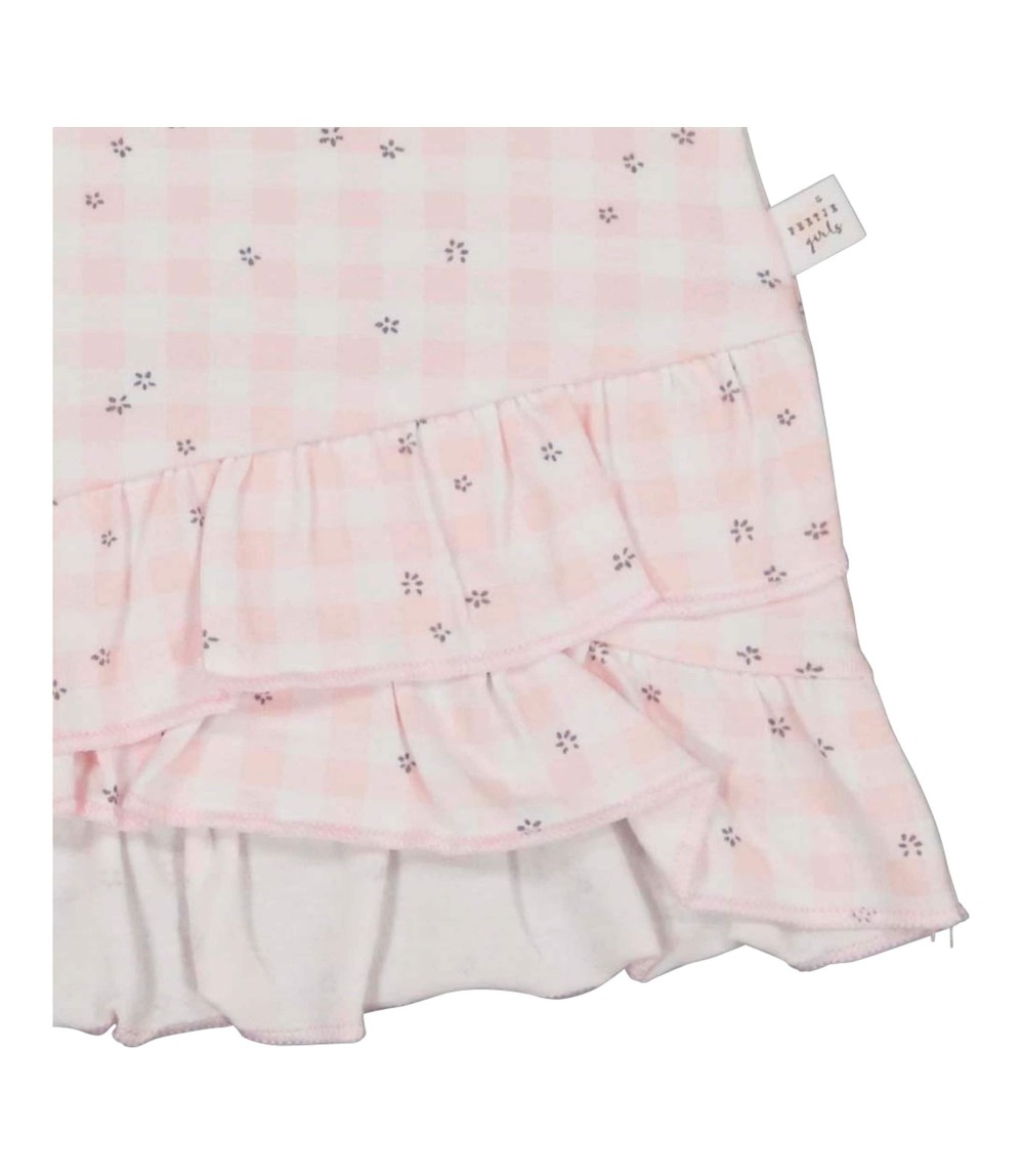 Kleid kurzarm Rüsche Karo