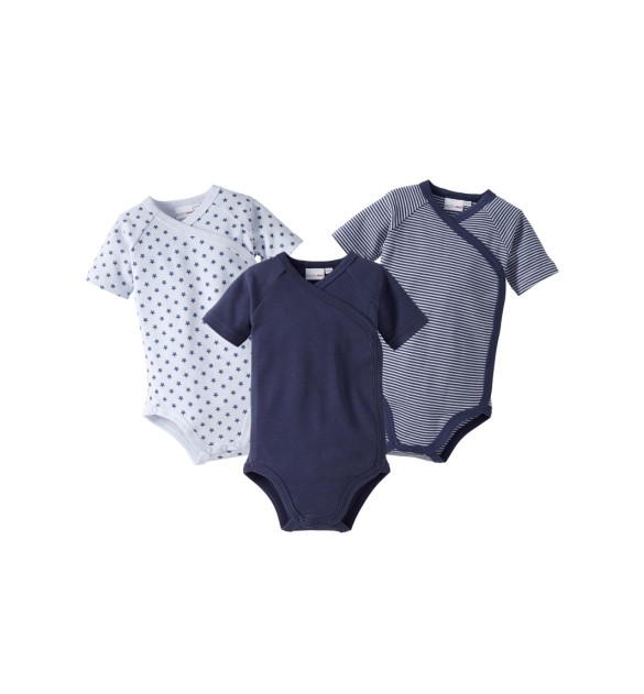 3er-Pack Wickelbodys kurzarm
