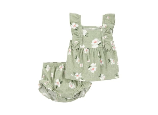 2-tlg. Set Top und Shorts Blumen