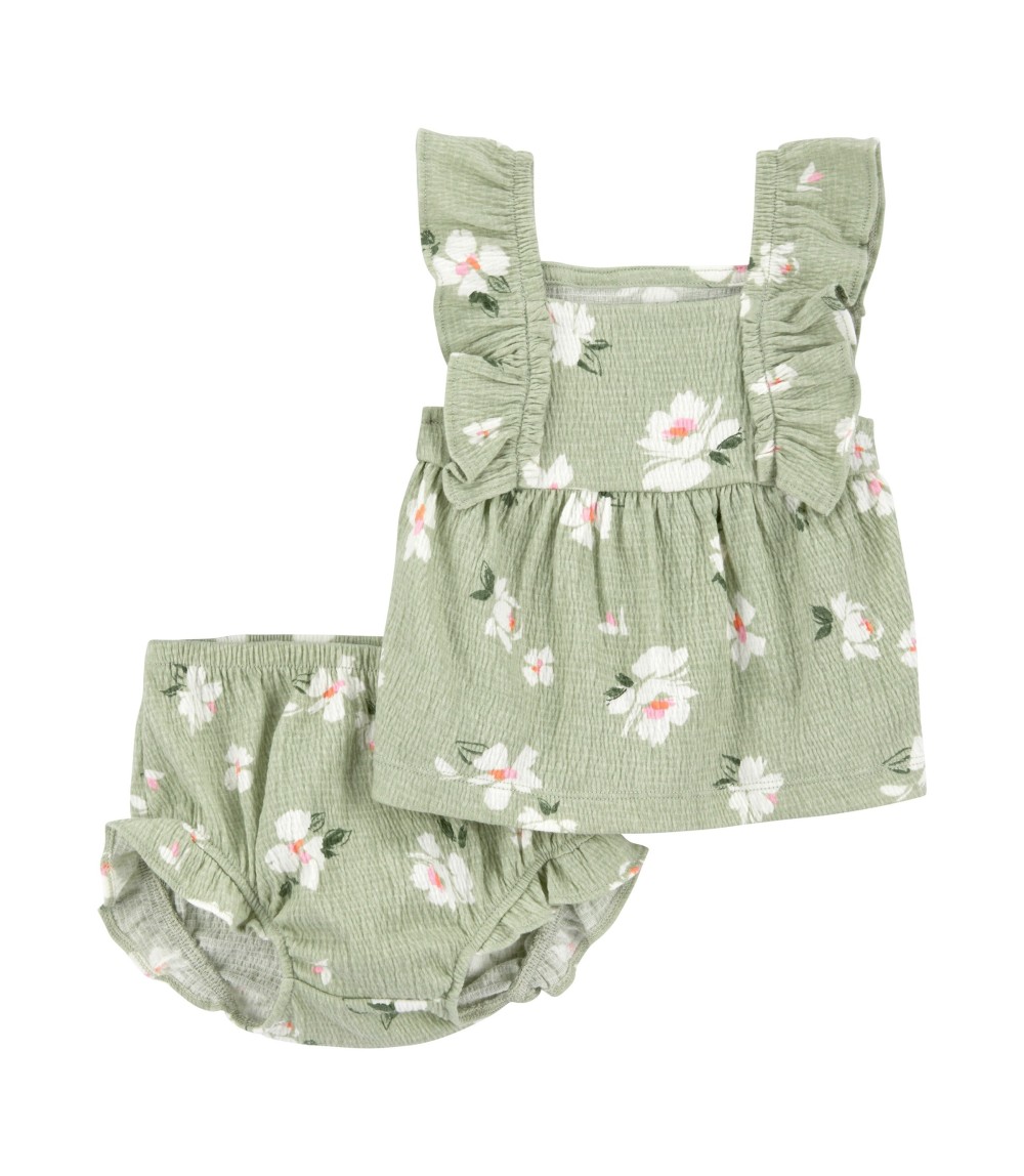 2-tlg. Set Top und Shorts Blumen