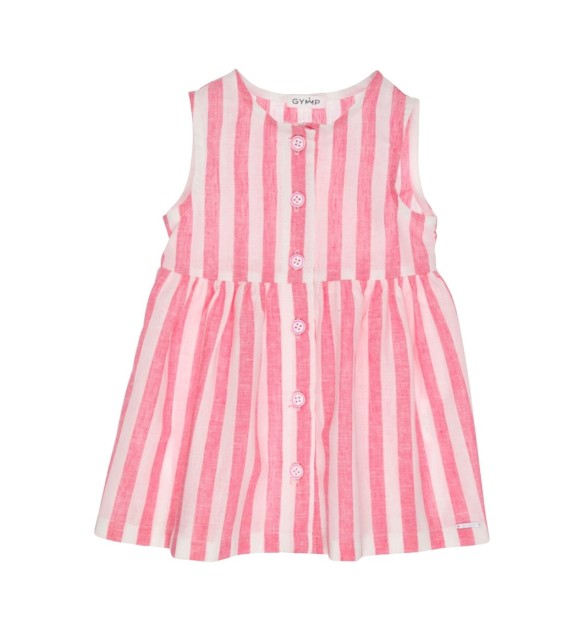 Leinen-Kleid ohne Arm Streifen