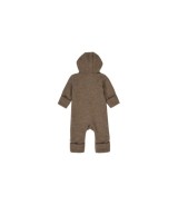 Wollfleece-Overall mit Klappfuß und Kapuze mit Ohren