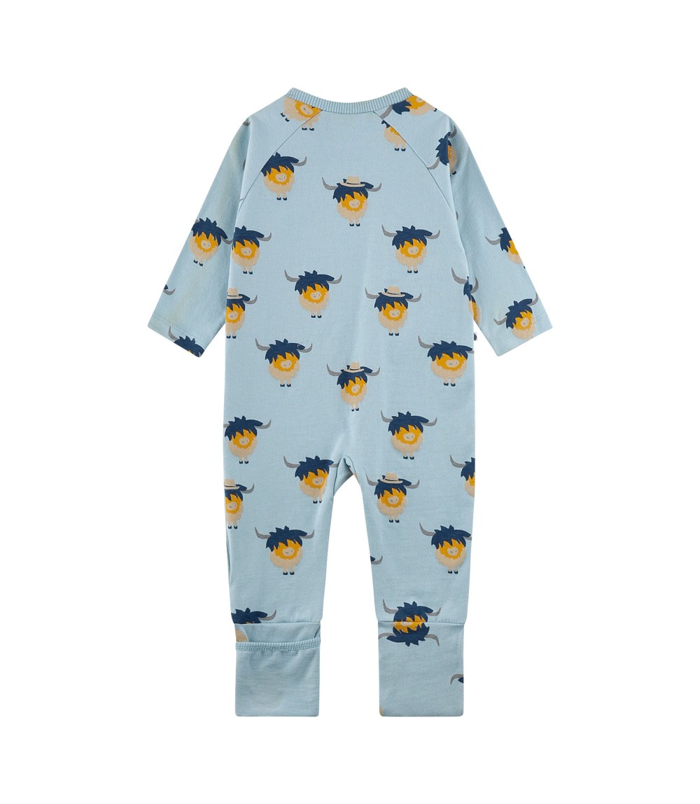 Schlafoverall mit Klappfuß Highland Cattle