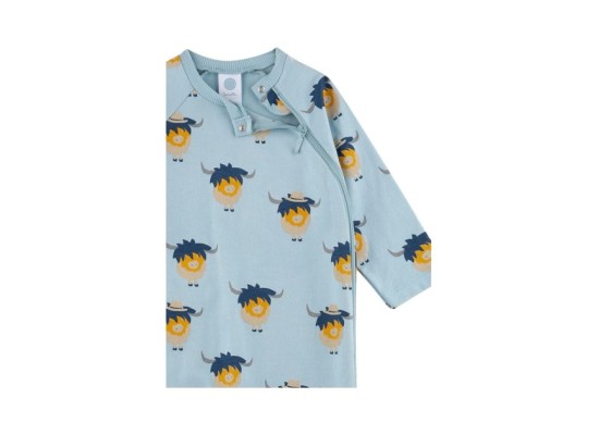 Schlafoverall mit Klappfuß Highland Cattle