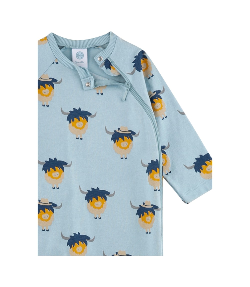 Schlafoverall mit Klappfuß Highland Cattle