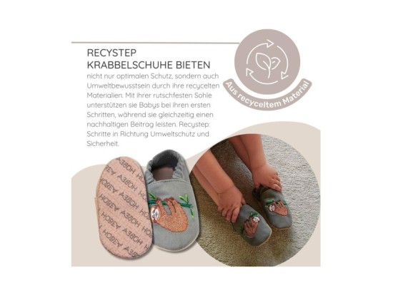 Kinderschuhe RecyStep Schleife oliv