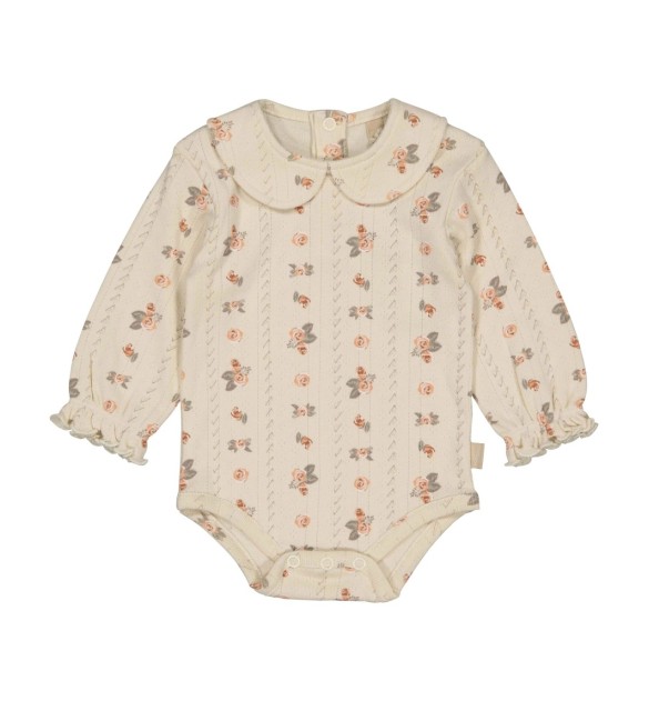 Ajour-Body langarm Bubikragen Rosen