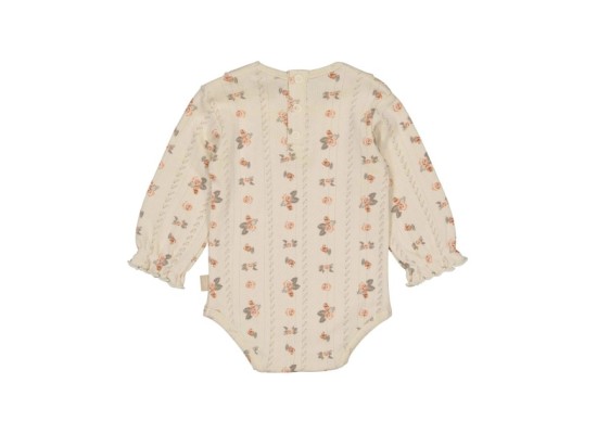 Ajour-Body langarm Bubikragen Rosen