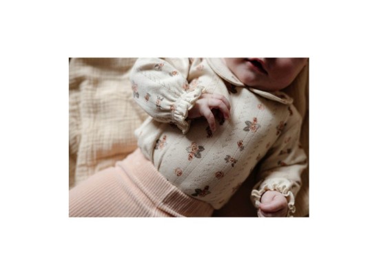 Ajour-Body langarm Bubikragen Rosen