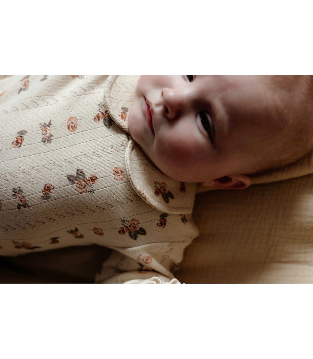 Ajour-Body langarm Bubikragen Rosen