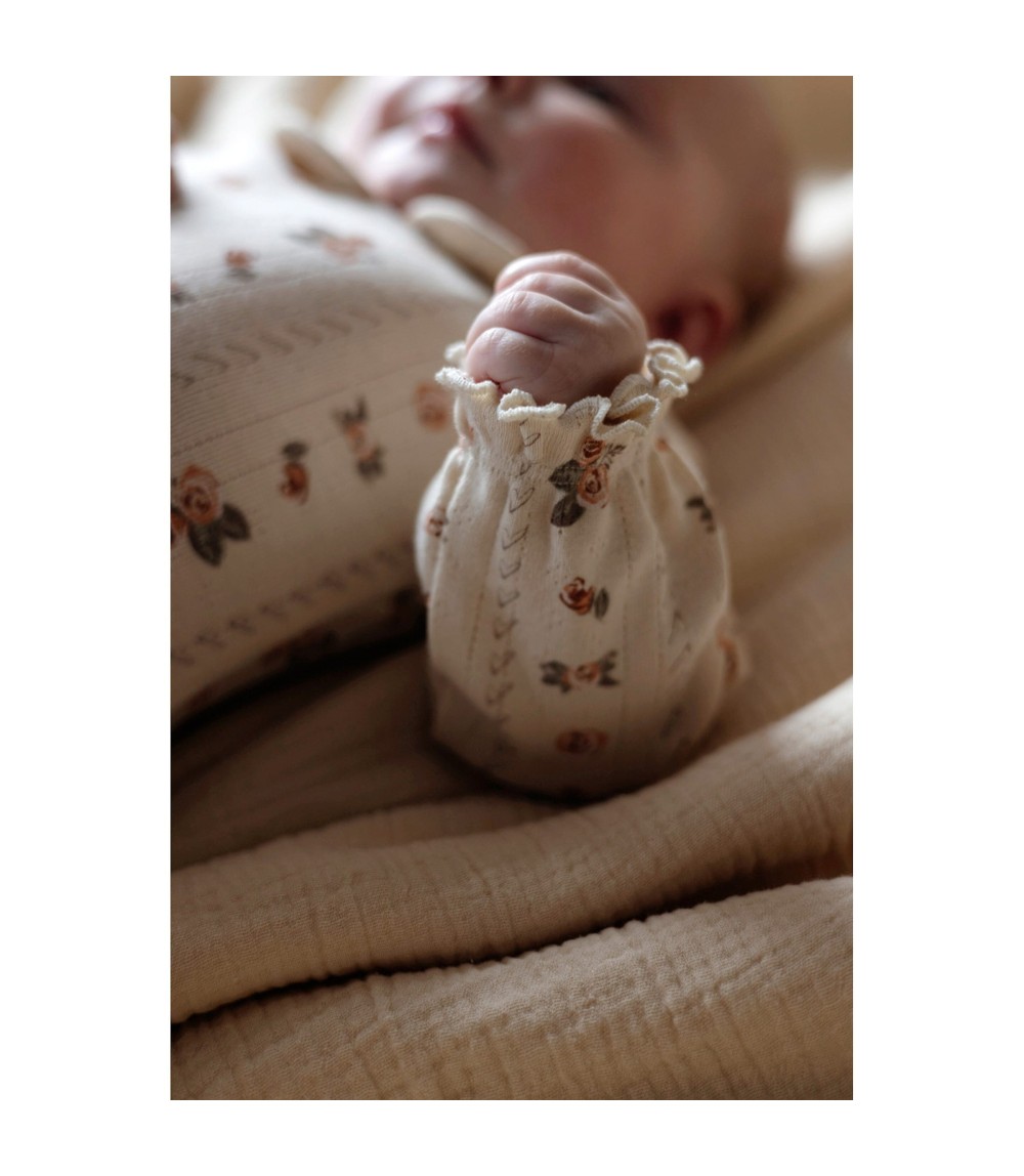 Ajour-Body langarm Bubikragen Rosen