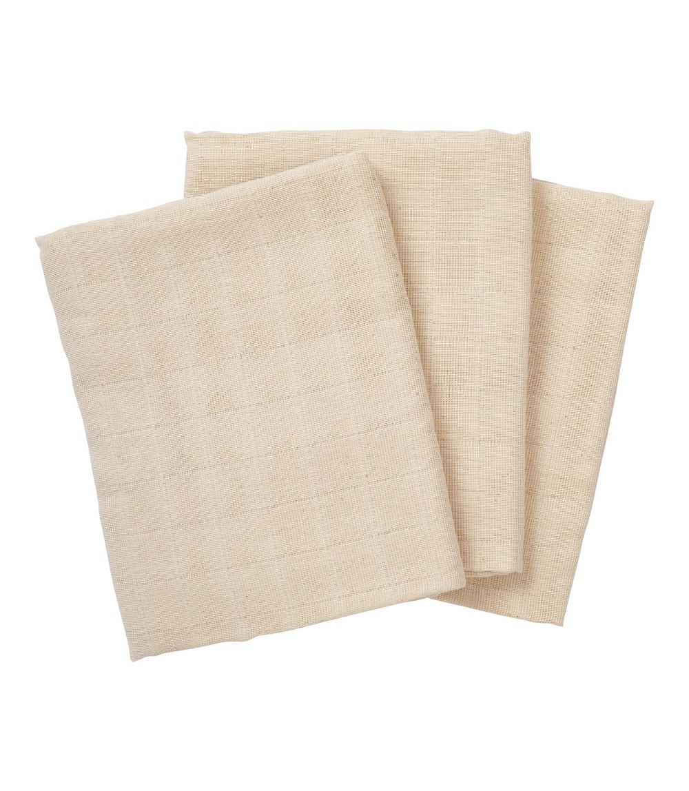 3er-Pack Mullwindel ungebleicht 80x80 cm