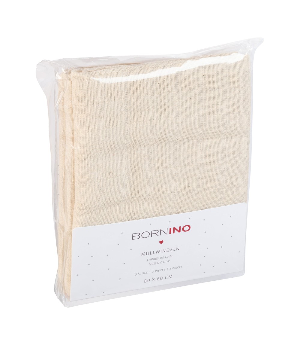 3er-Pack Mullwindel ungebleicht 80x80 cm