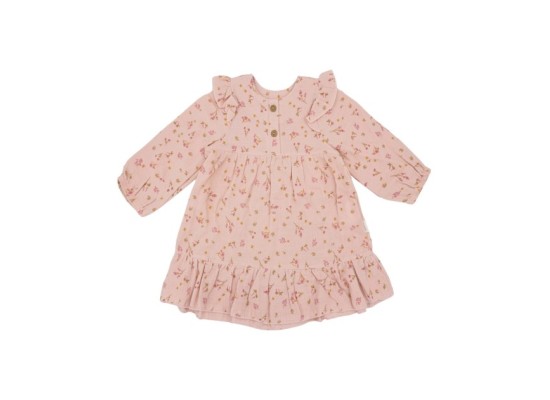 Musselin-Kleid langarm Blumen