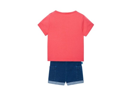 2-tlg. Set T-Shirt und Jeans-Shorts Heißluftballons