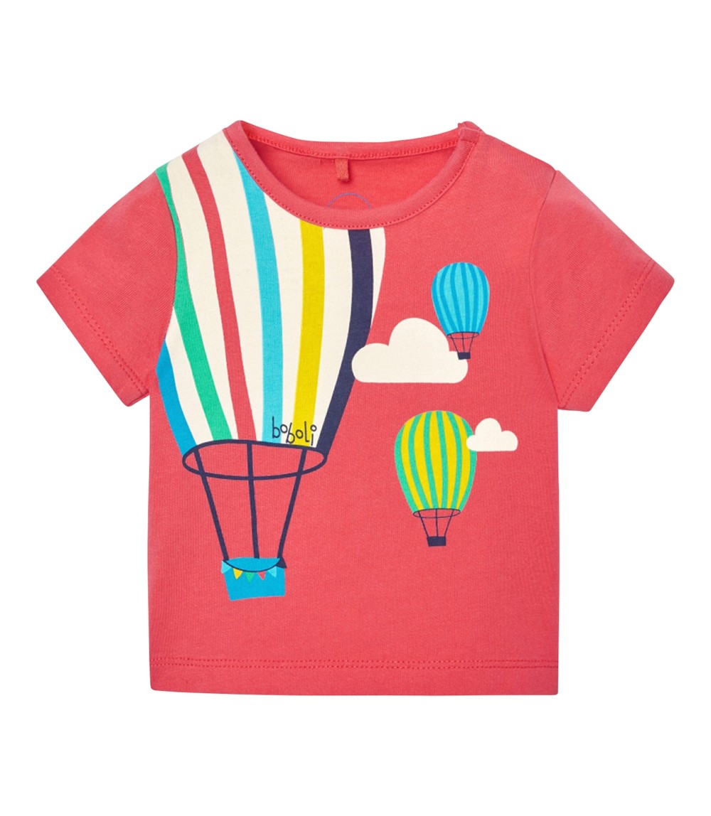 2-tlg. Set T-Shirt und Jeans-Shorts Heißluftballons
