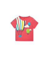 2-tlg. Set T-Shirt und Jeans-Shorts Heißluftballons