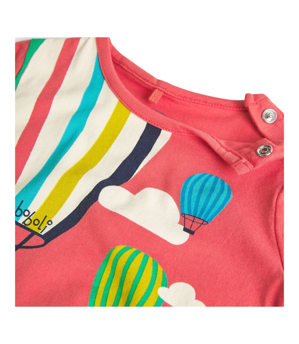 2-tlg. Set T-Shirt und Jeans-Shorts Heißluftballons