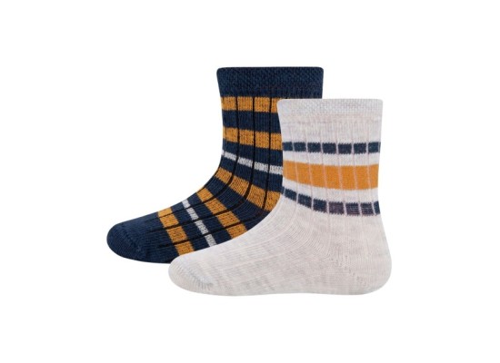 2er-Pack Socken Ringel Rippqualität