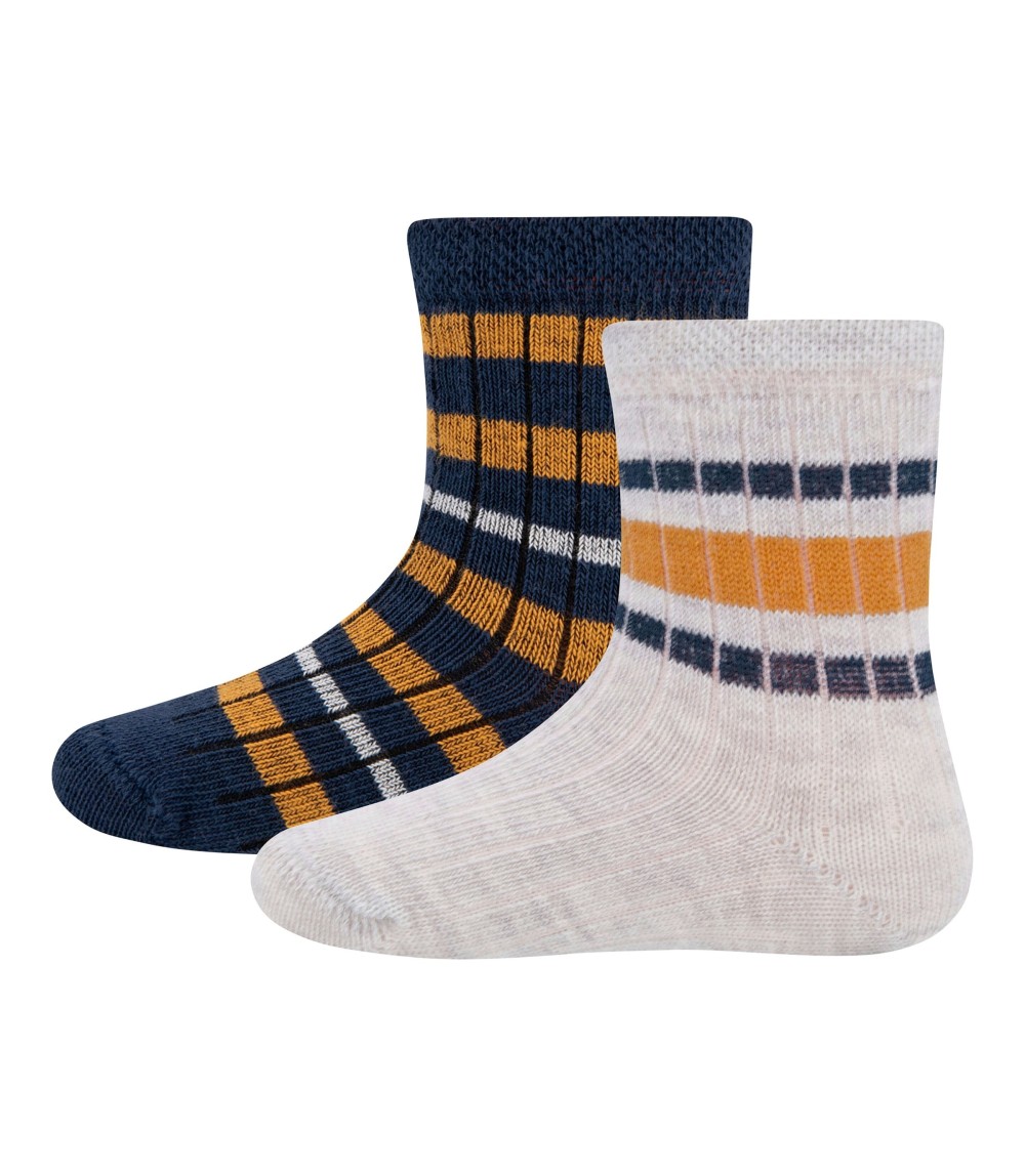 2er-Pack Socken Ringel Rippqualität
