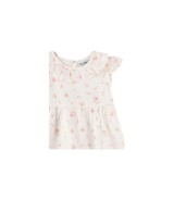 Webkleid Flügelarm Rüschenkragen Blumen