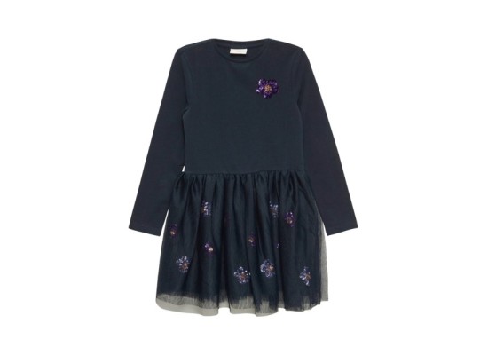 Kleid langarm mit Tüllrock Blumen