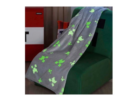 Kuscheldecke mit Glow-in-the-Dark-Funktion MINECRAFT