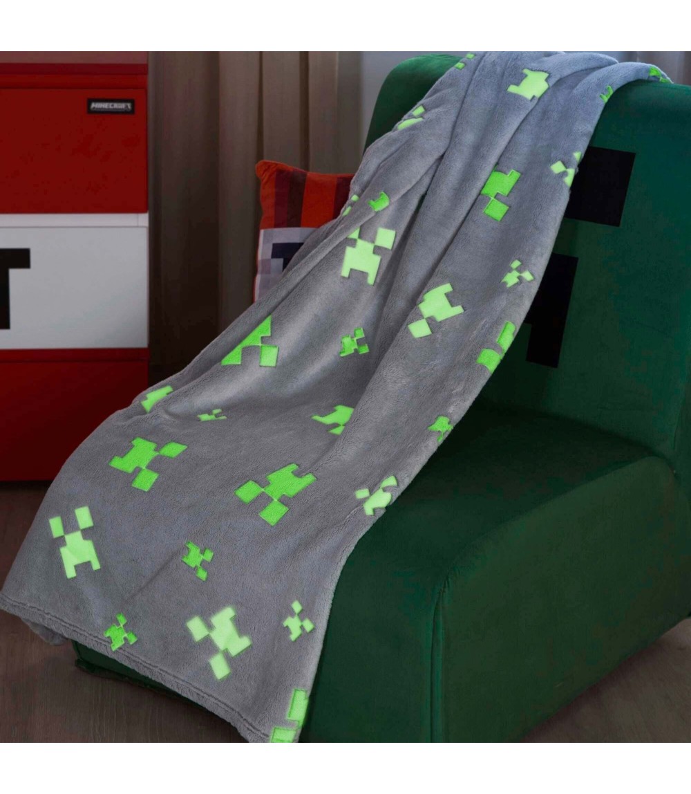 Kuscheldecke mit Glow-in-the-Dark-Funktion MINECRAFT