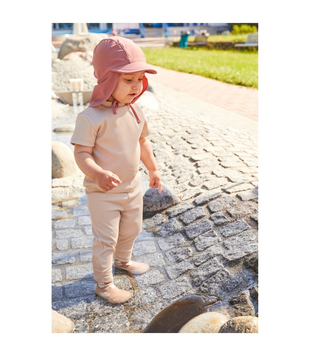 Capri-Schwimmleggings mit Windeleinsatz und UV-Schutz Rippqualität