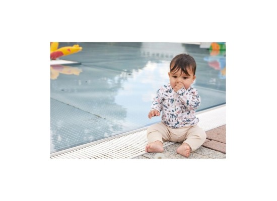 Capri-Schwimmleggings mit Windeleinsatz und UV-Schutz Rippqualität