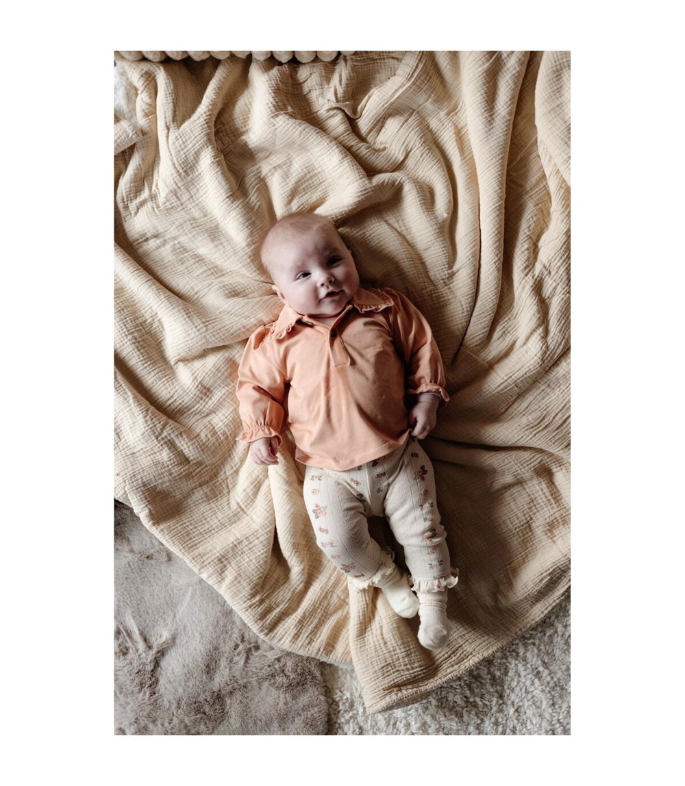 Ajour-Leggings Rosen Rüschen