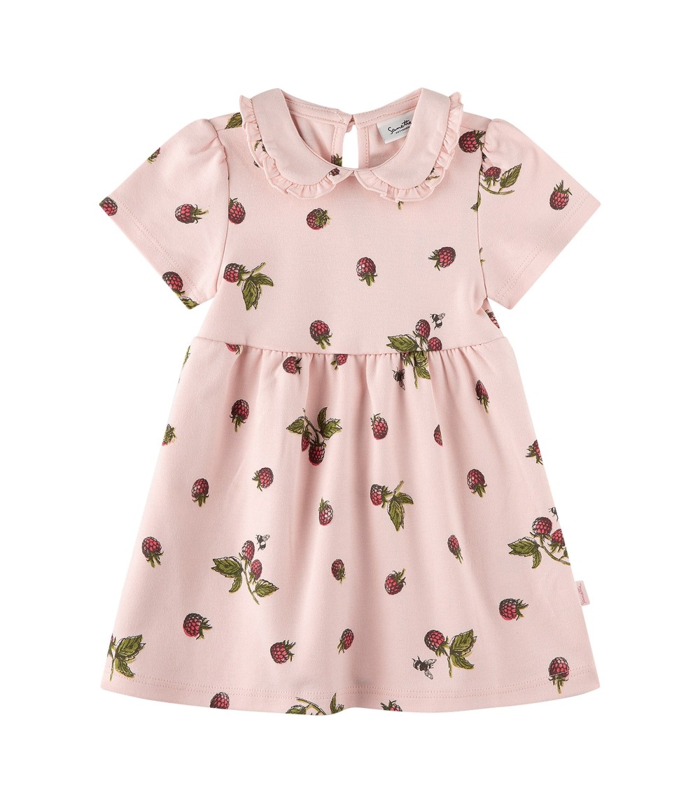 Kleid kurzarm Bubikragen Himbeeren